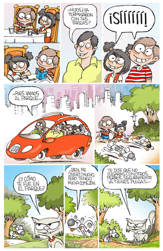 Historieta de 8 paginas con frecuencia mensual, realizada para BAYER-sanidad animal (Mexico)